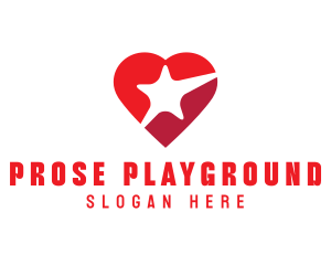 Red Heart Star logo design