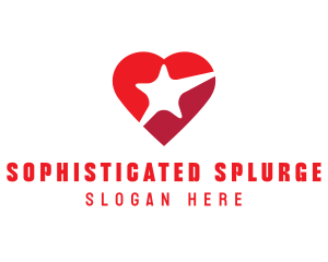 Red Heart Star logo design