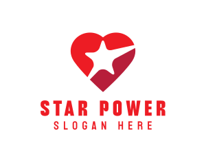 Red Heart Star logo design