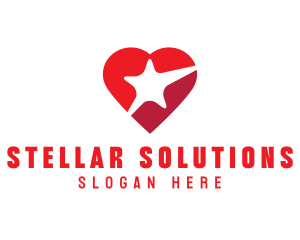 Red Heart Star logo design