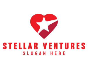 Red Heart Star logo design