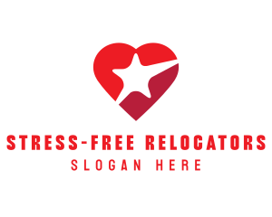 Red Heart Star logo design