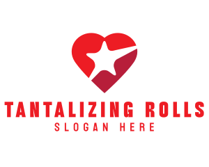 Red Heart Star logo design