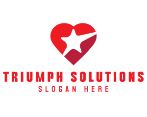 Red Heart Star logo design