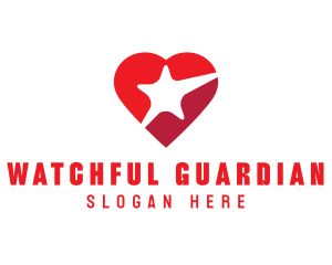 Red Heart Star logo design