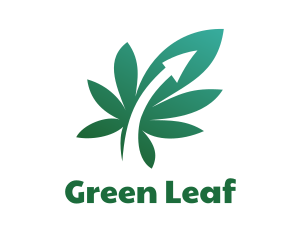 Gradient Cannabis Arrow logo design