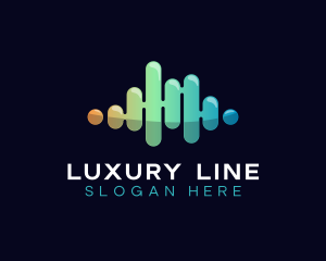 Glossy Wave Line logo design