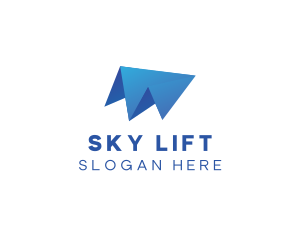 Blue Airplane Origami logo design