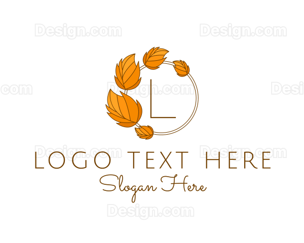 Organic Dry Leaves Flower Logo