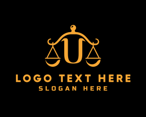 Gold Justice Letter U logo