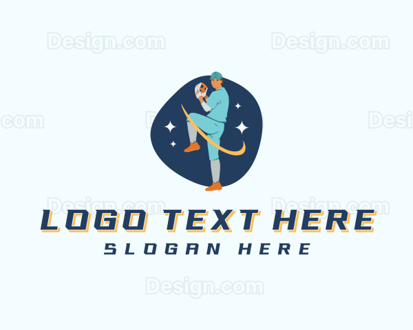 Sports Baseball Pitcher Player Logo