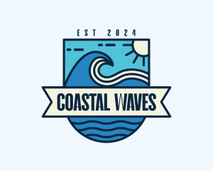 Ocean Waves Surf logo design