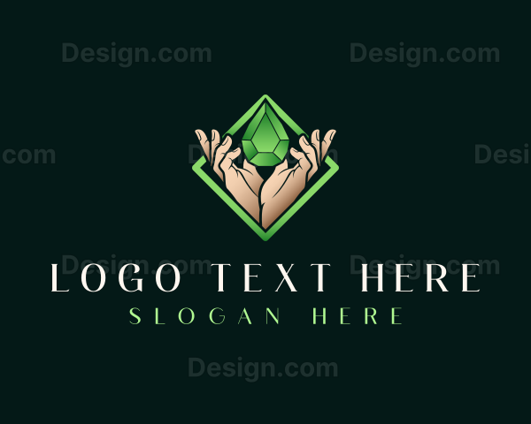 Hand Gem Crystal Logo