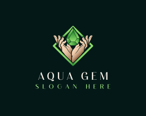 Hand Gem Crystal logo design