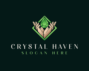 Hand Gem Crystal logo design