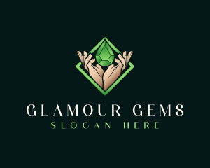 Hand Gem Crystal logo design