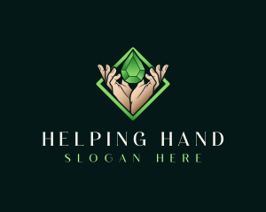 Hand Gem Crystal logo design