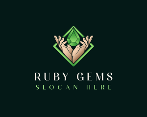 Hand Gem Crystal logo design