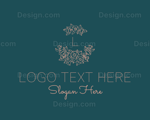 Floral Peony Flower Decoration Logo