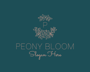Floral Peony Flower Decoration  logo design