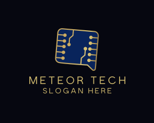 Microchip Tech Chat Bubble logo design