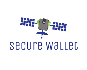 Space Wallet Satellite logo design