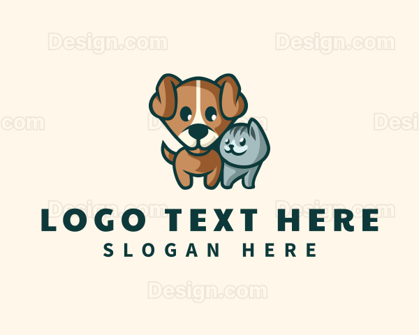 Cute Dog Cat Animal Logo