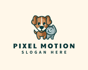 Cute Dog Cat Animal logo design