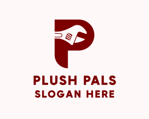 Plumbing  Pipe Wrench Letter P logo design