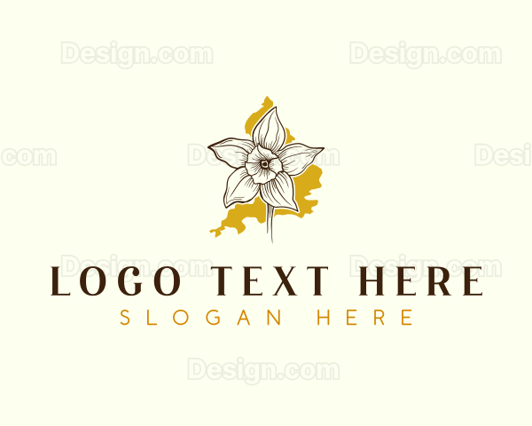 Daffodil Flower Plant Logo