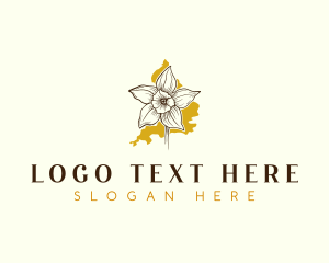 Daffodil Flower Plant Logo