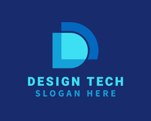 Tech Finance Letter D logo design