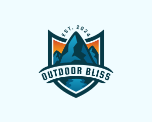 Travel Mountain Shield logo design