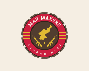 North Korea Military Weapon logo design