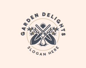 Shovel Flower Garden logo design