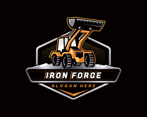 Excavator Bulldozer Heavy Equipment logo design