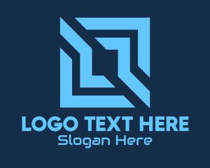 Communication - Blue Tech Square logo design