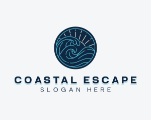 Coastal Ocean Waves logo design