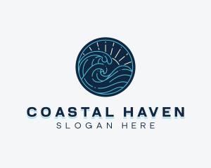 Coastal Ocean Waves logo design