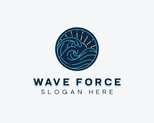 Coastal Ocean Waves logo design