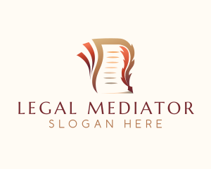 Legal Notary Quill logo design