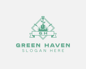 Shovel Plant Landscaping logo design