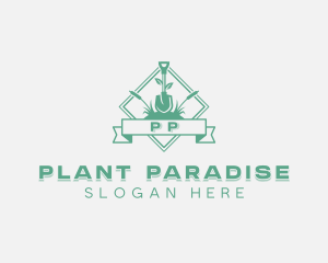 Shovel Plant Landscaping logo design