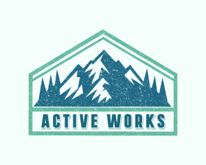 Trekking Hiking Mountain logo design