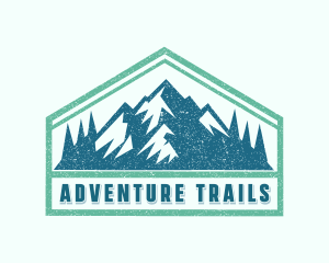 Trekking Hiking Mountain logo design