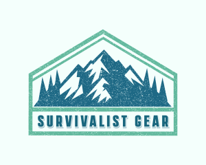 Trekking Hiking Mountain logo design