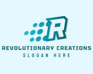 Modern Tech Letter R logo design