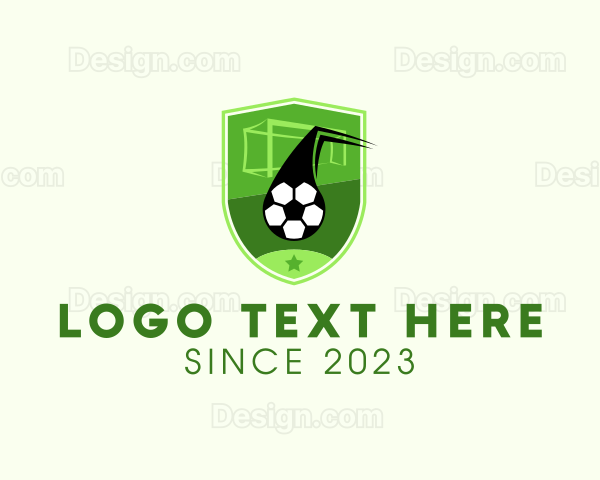 Soccer Goal Shield Logo