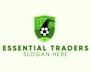 Soccer Goal Shield Logo