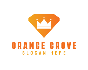 Orange Diamond Crown logo design